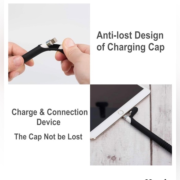 Apple Pencil 1st Gen. Cover Case Sleeve Grip with Protective Nib Cover, Black - Picture 3 of 4